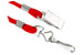 Red Round Woven Nylon Lanyard W/1 Nickel Plated Steel Swivel Hook & 1 "U" Clip