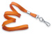 Orange 3/8" (10 Mm) Flat Braid Woven Lanyard W/ Nickel-Plated Steel Swivel Hook