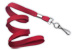 Red 3/8" (10 Mm) Flat Braid Woven Lanyard W/ Nickel-Plated Steel Swivel Hook