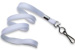 White 3/8" (10 Mm) Flat Braid Woven Lanyard W/ Nickel-Plated Steel Swivel Hook
