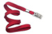 Red 3/8" (10 Mm) Flat Braid Woven Lanyard W/ Nickel-Plated Steel Bulldog Clip
