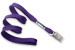 Purple 3/8" (10 Mm) Flat Braid Woven Lanyard W/ Nickel-Plated Steel Bulldog Clip
