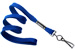 Royal Blue 3/8" (10 Mm) Flat Braid Woven Lanyard W/ Black-Oxide Swivel Hook