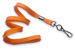 Orange 3/8" (10 Mm) Flat Braid Woven Lanyard W/ Black-Oxide Swivel Hook