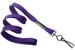 Purple 3/8" (10 Mm) Flat Braid Woven Lanyard W/ Black-Oxide Swivel Hook