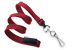 Red 3/8" (10 Mm) Flat Braid Breakaway Woven Lanyard W/ A Universal Slide Adapter & Nickel-Plated Steel Swivel Hook