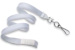 White 3/8" (10 Mm) Flat Braid Breakaway Woven Lanyard W/ A Universal Slide Adapter & Nickel-Plated Steel Swivel Hook
