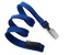 Royal Blue 3/8" (10 Mm) Flat Braid Breakaway Woven Lanyard W/ A Universal Slide Adapter & Nickel-Plated Steel Bulldog Clip