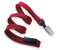 Red 3/8" (10 Mm) Flat Braid Breakaway Woven Lanyard W/ A Universal Slide Adapter & Nickel-Plated Steel Bulldog Clip